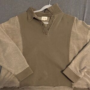 Peach Love Olive Green Pullover